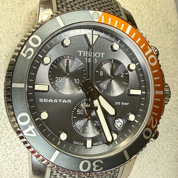 Tissot Seastar Chronograph Date Designer Dive Mens Watch - Picture 3 of 7